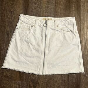 We The Free White Denim Skirt